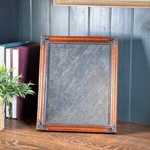 Vintage Allegro Wood Picture Frame with Frosted Glass Ornate Beaded Detail Table